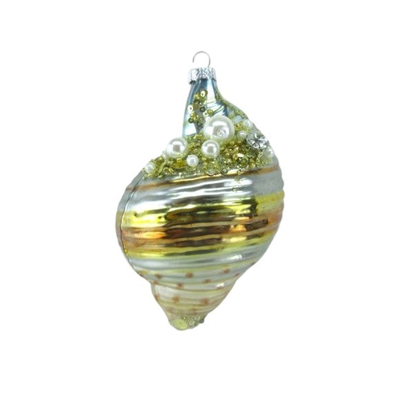 Shimmer Gold Shell - December Diamonds Holiday Ornament - Mellow Monkey