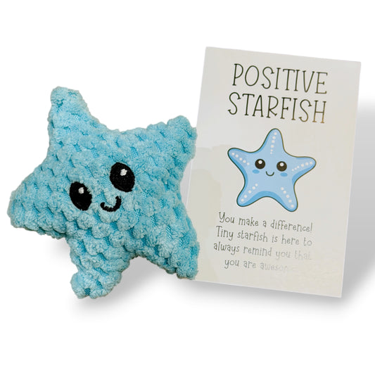 Crocheted Positive Starfish Organza Bag with Greeting
