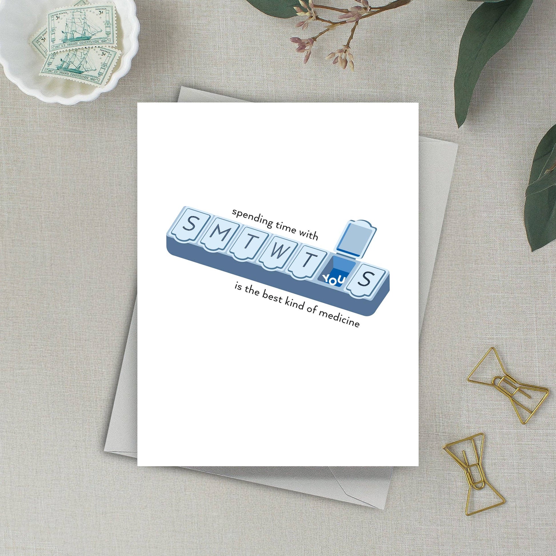 Pill Organizer Greeting Card – Best Kind of Medicine - Mellow Monkey