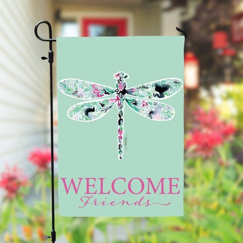 Dragonfly Design Double-Sided Garden Flag - Mellow Monkey