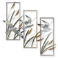 Seagulls and Sea Oats Triptych Metal Wall Art - 45-in - Mellow Monkey