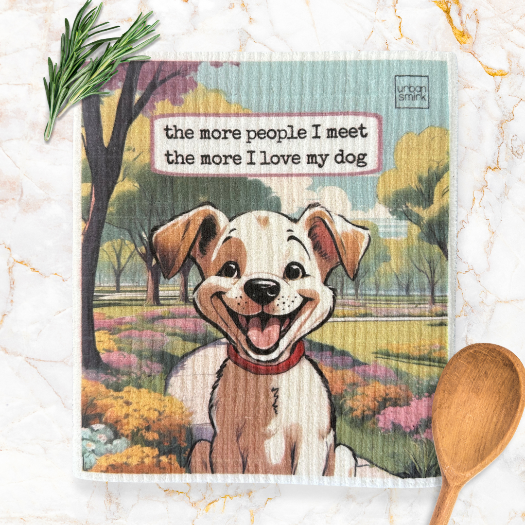 Swedish Dishcloth for Pet Owners Dog Lovers - Love My Dog - Mellow Monkey