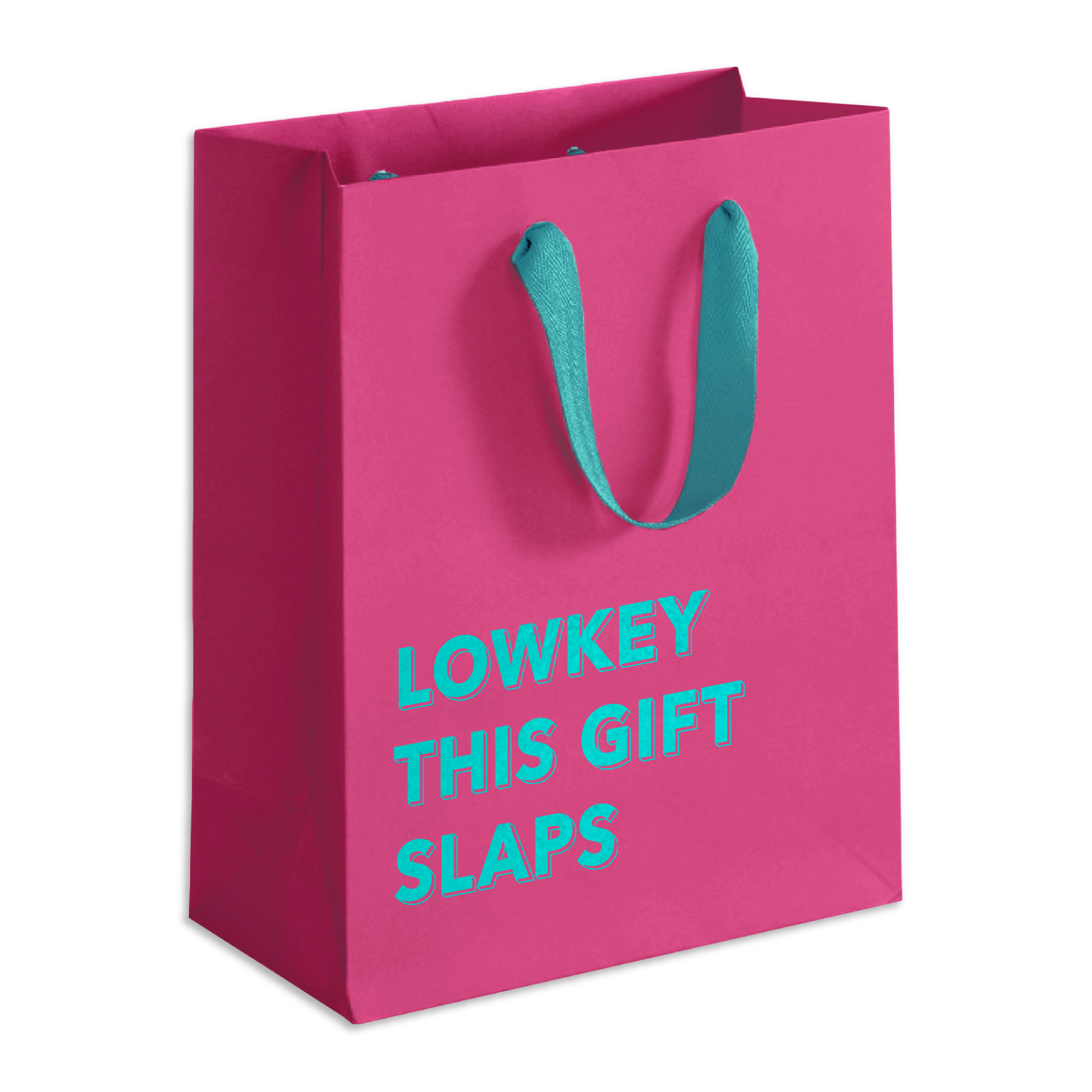 Lowkey This Gift Slaps - Medium Gift Bag (Magenta) - Mellow Monkey