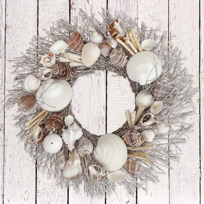 Coastal Shell Wreath - 18-in – Mellow Monkey
