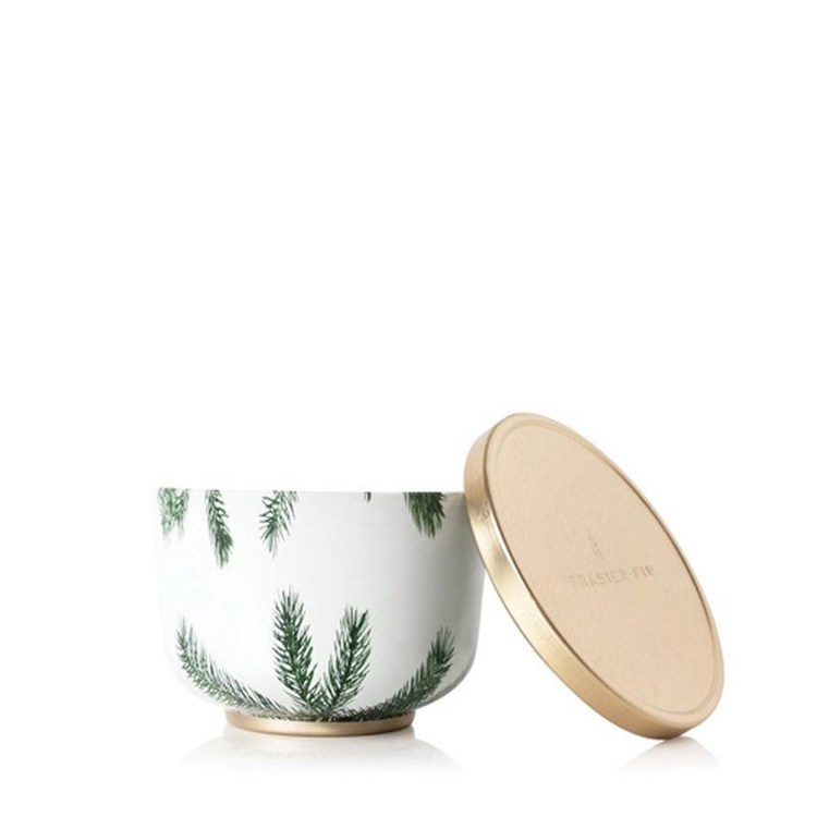 Thymes Frasier Fir Poured Candle Tin with Gold Lid - 6.5-oz. - Mellow Monkey