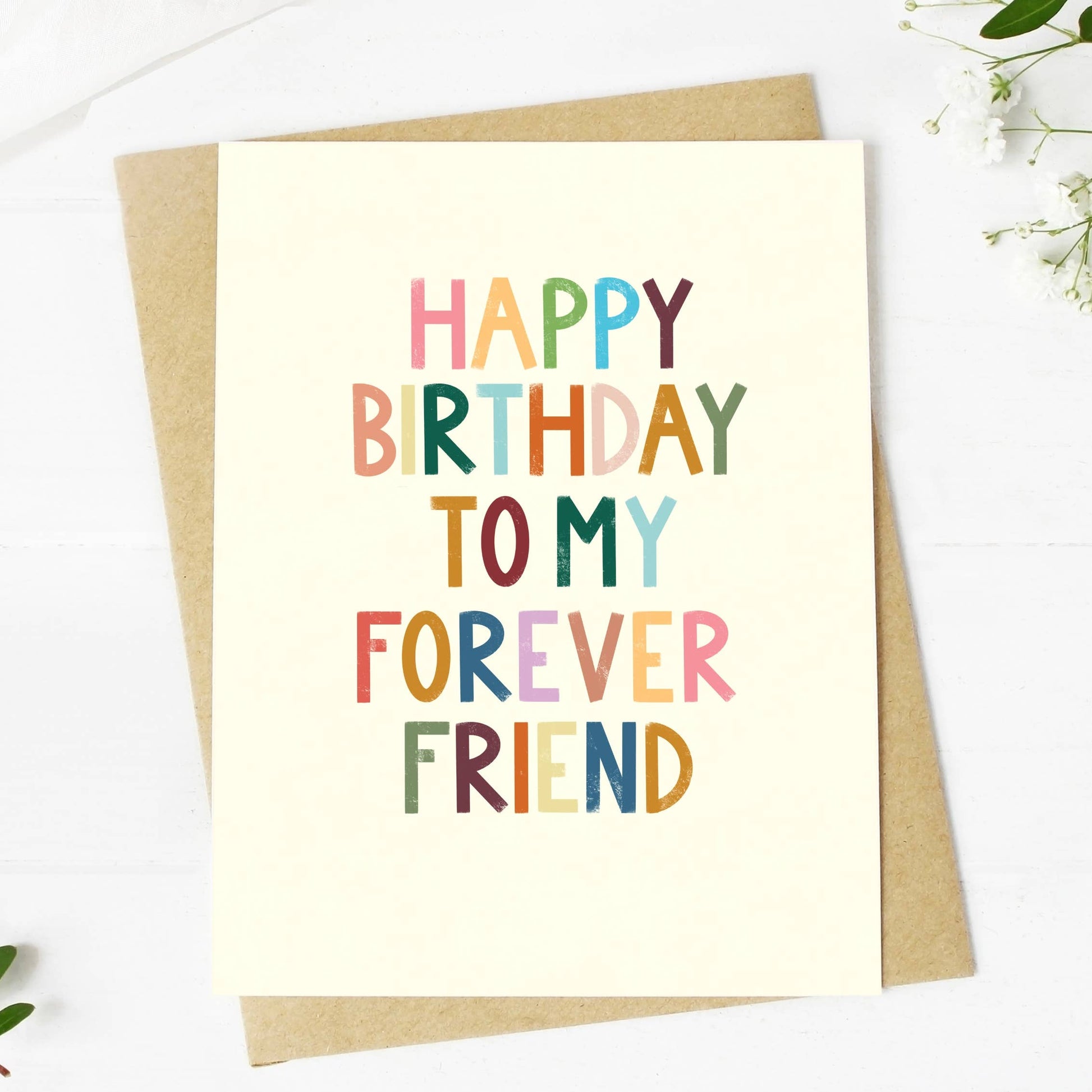 Happy Birthday To My Forever Friend -Birthday Greeting Card - Mellow Monkey