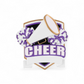 PURPLE Cheer Shield Personalized Ornament - Mellow Monkey