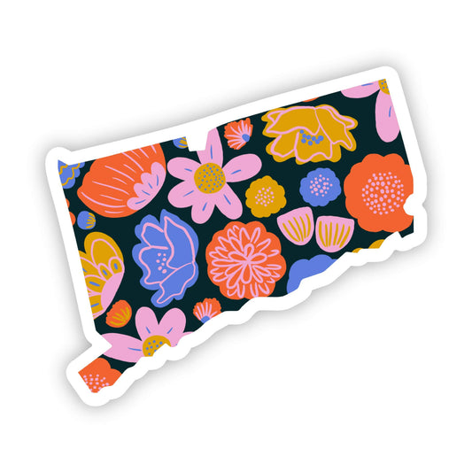 Connecticut Vinyl Sticker - Colorful Flower