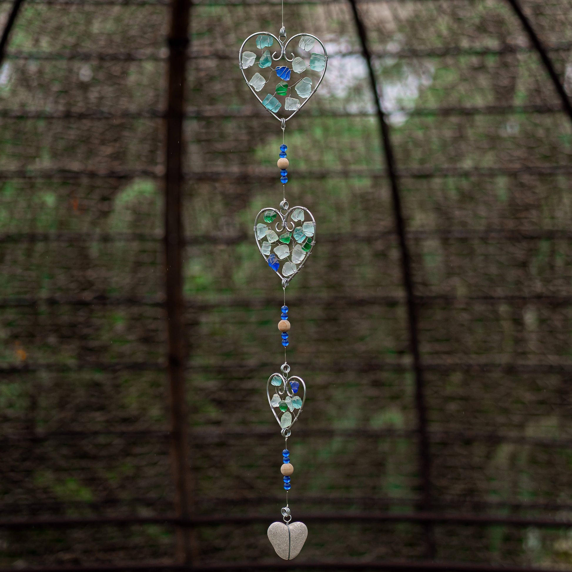 Recycled Glass Garland - Heart - 36-in - Mellow Monkey