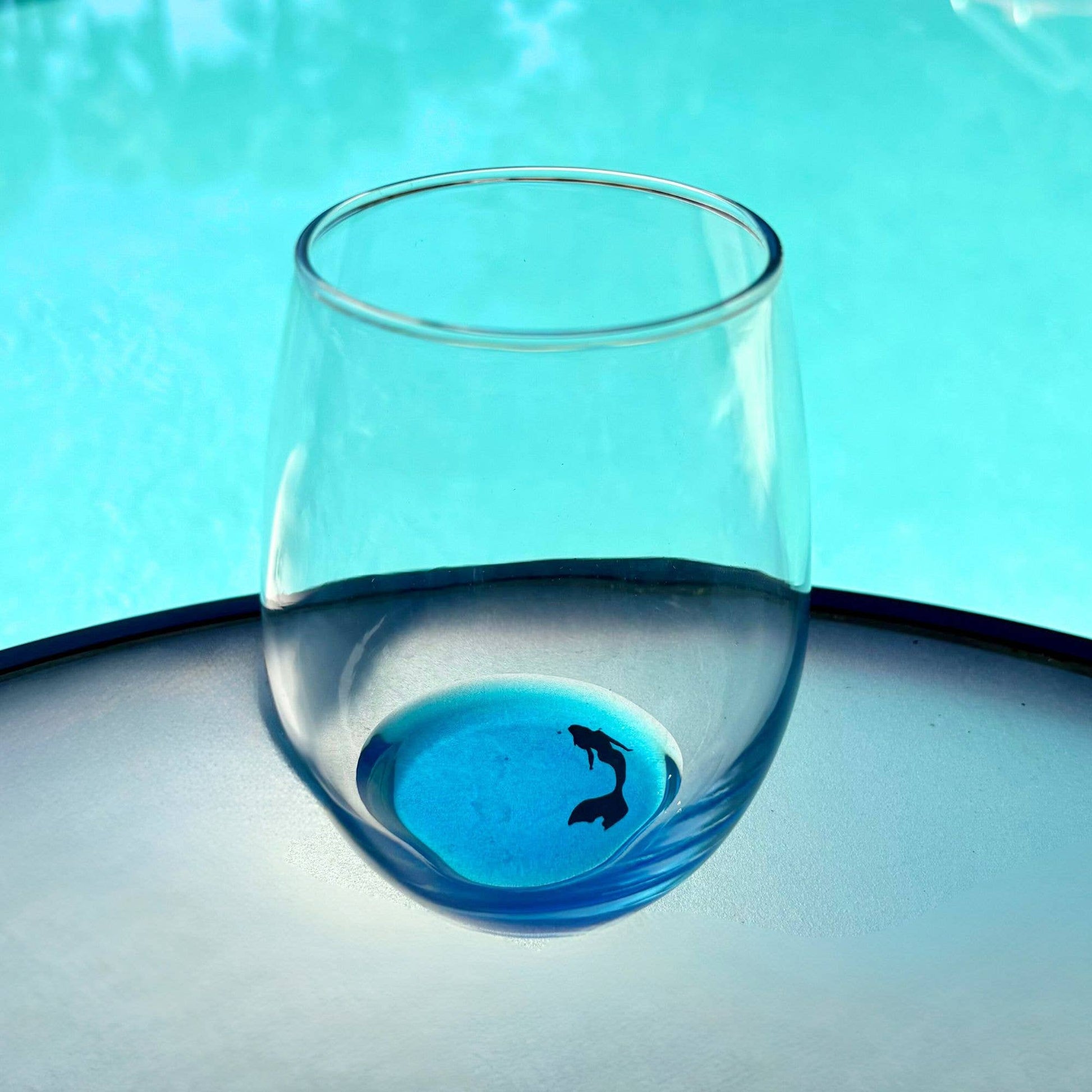 Mermaid - Ocean Resin - 15-oz Stemless Wine Glass - Mellow Monkey