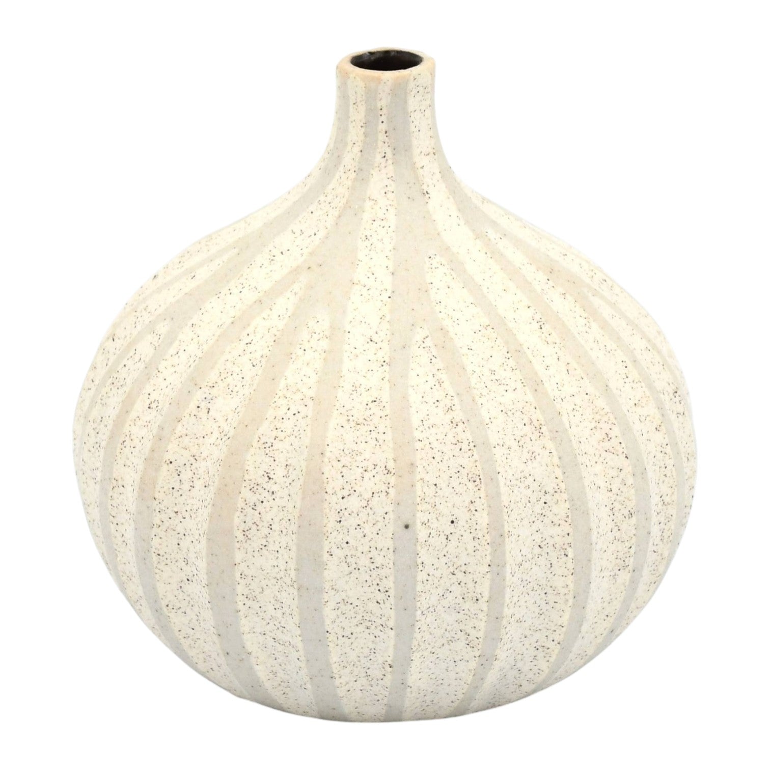 Tiny Congo - Handcrafted Porcelain Bud Vase - White with Stripes - 2.5 x 2.5 x 2.6 in - Mellow Monkey