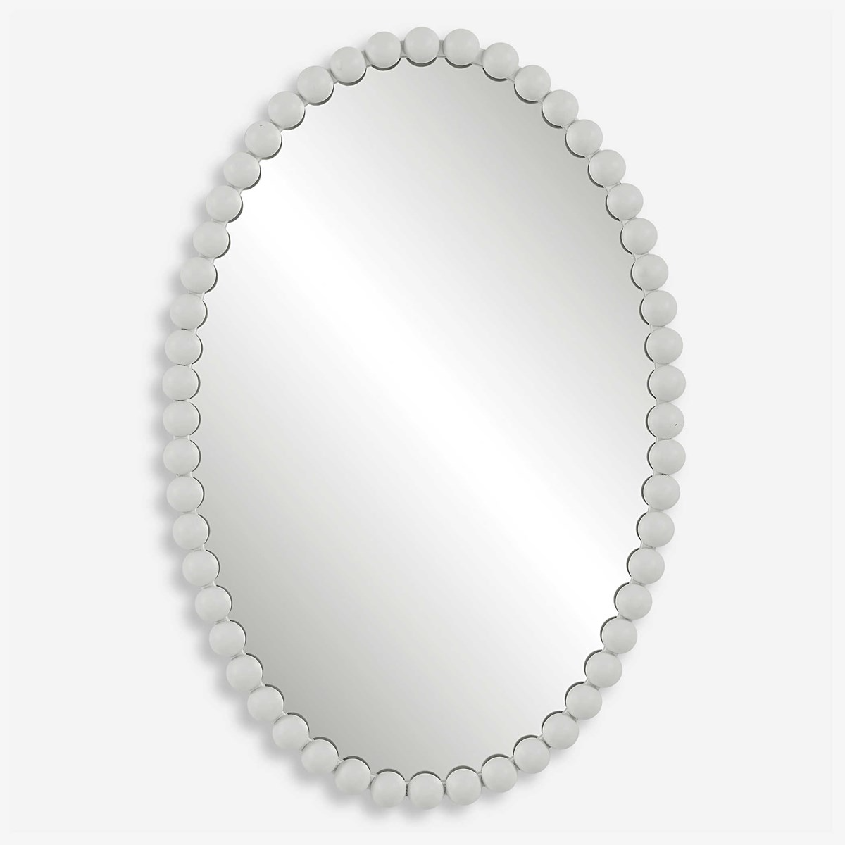 Serna Oval Mirror, White - 30-in - Mellow Monkey