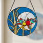 Astrid Blue Birds in the Night Sky Window Panel - 16-in - Mellow Monkey