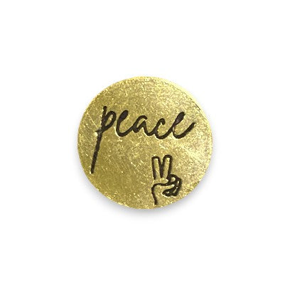 Peace - Recycled Brass Pin - Mellow Monkey