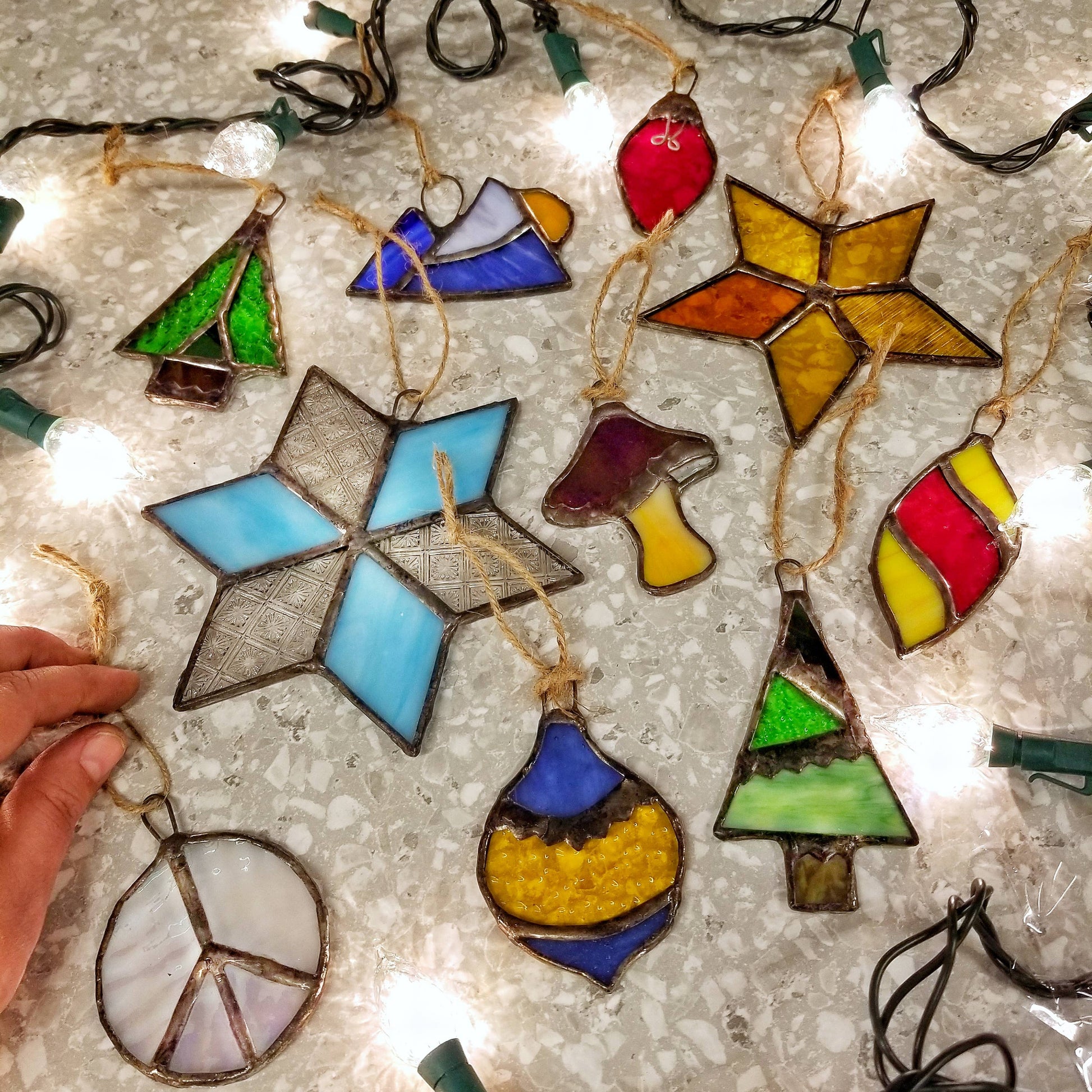 Stained Glass Tree Ornament: Asymmetrical - Mellow Monkey