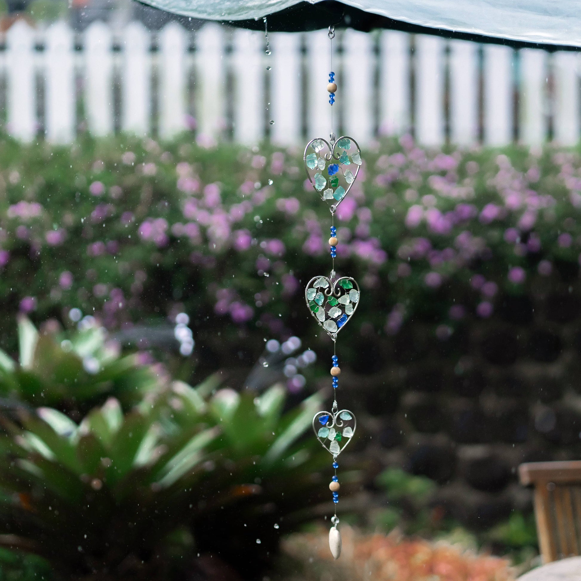 Recycled Glass Garland - Heart - 36-in - Mellow Monkey