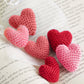Crocheted Mini Heart 1-1/4-in - Red