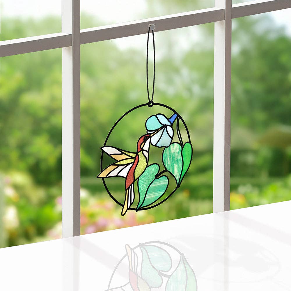 Smile to Your Heart Hummingbird Suncatcher Card - Mellow Monkey
