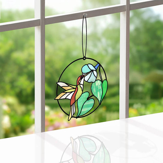 Smile to Your Heart Hummingbird Suncatcher Card - Mellow Monkey