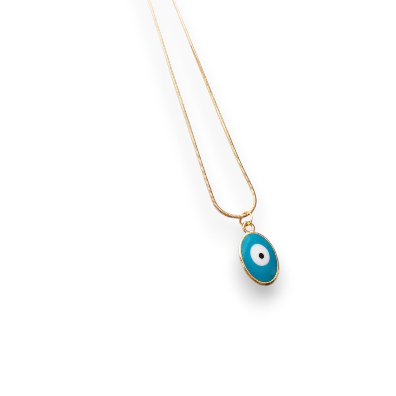 Oval - Turquoise Evil Eye - Necklace - Mellow Monkey