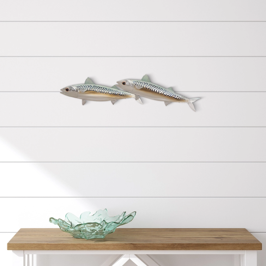 Atlantic Mackerel Metal Wall Décor - Double - 23-in - Mellow Monkey