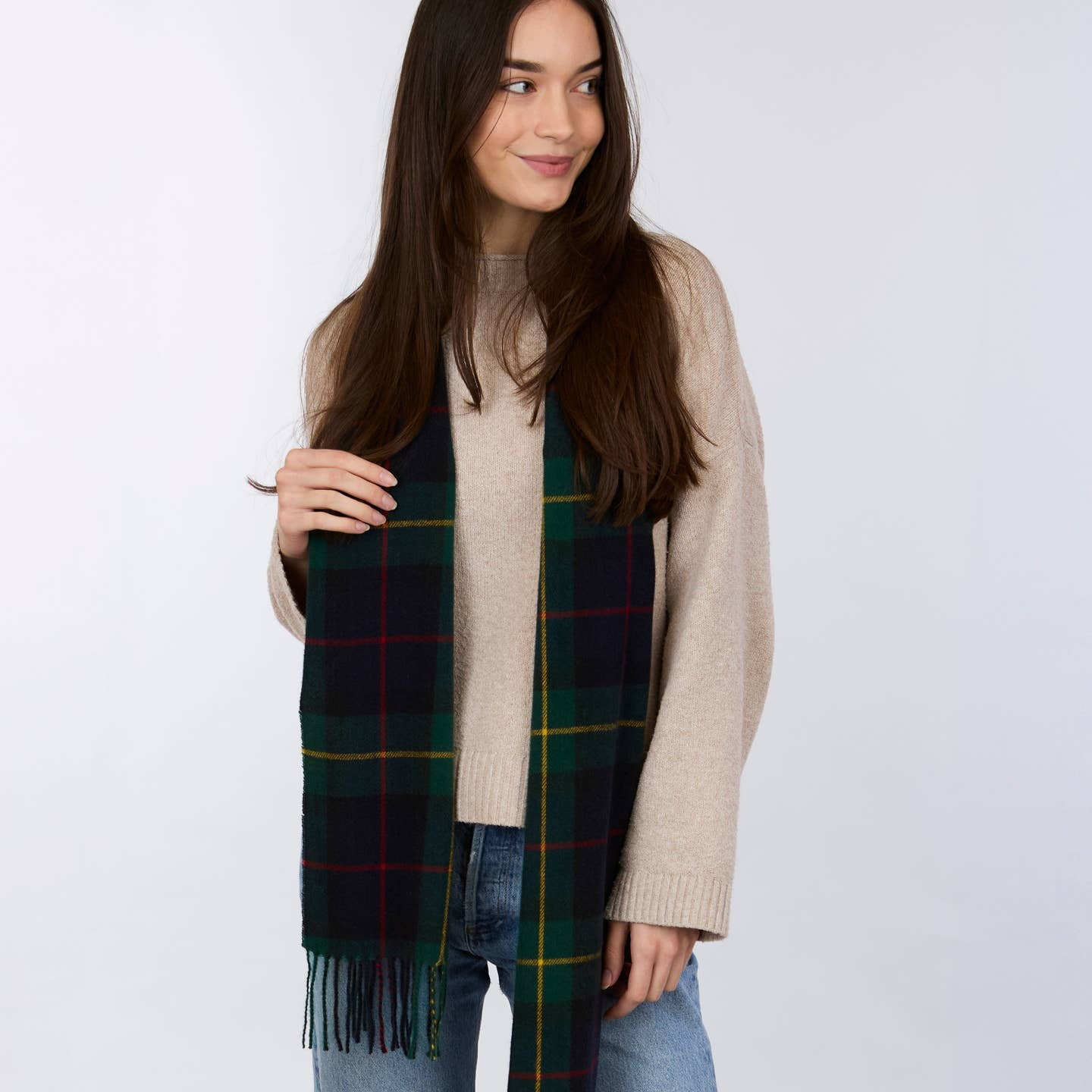 Green Winter Plaid Scarf - Mellow Monkey
