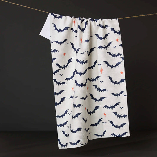 Midnight Friends White Tea Towel - Mellow Monkey