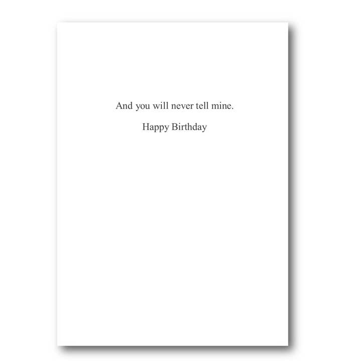 I Will Never Tell Your Age - Birthday Greeting Card - Mellow Monkey