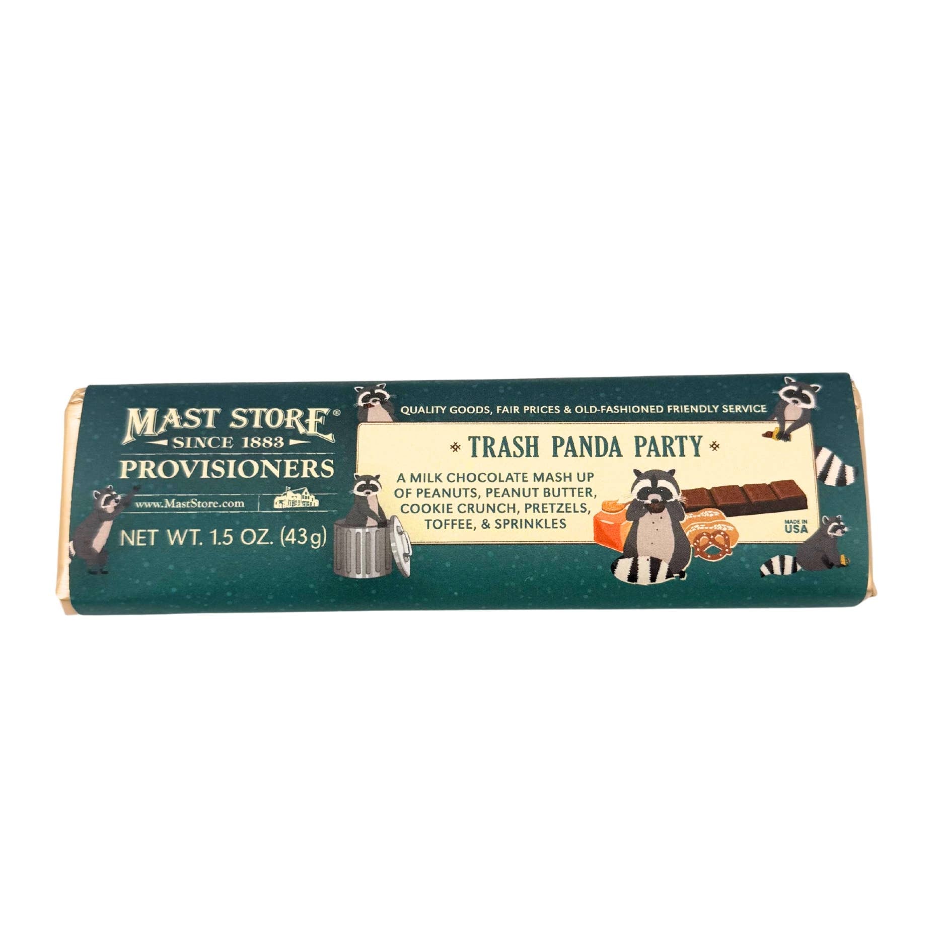 Mast General Trash Panda Chocolate Bar - 1-1/2-oz - Mellow Monkey