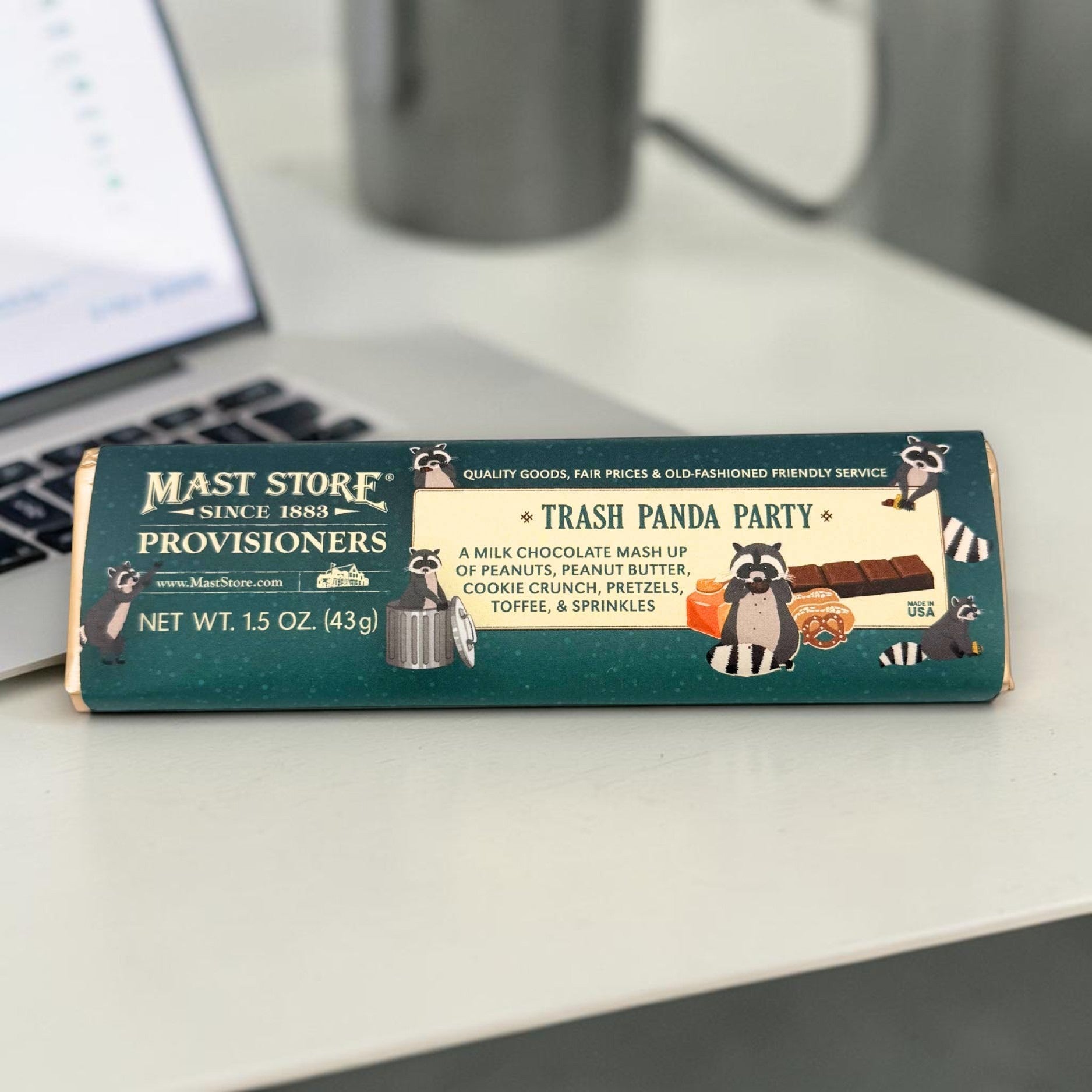 Mast General Trash Panda Chocolate Bar - 1-1/2-oz - Mellow Monkey
