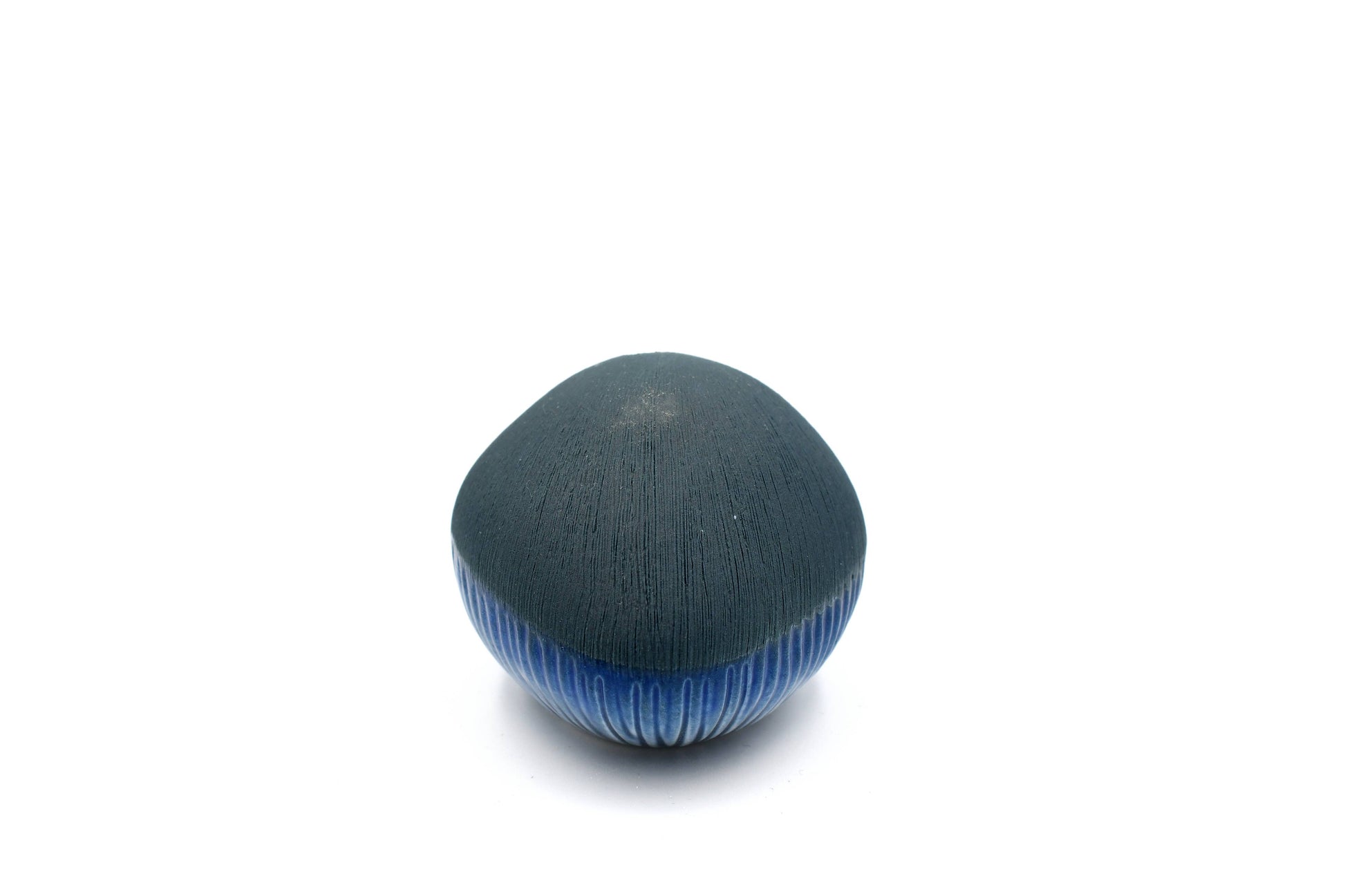 Mini Pebble - Handcrafted Porcelain Bud Vase - Navy and Blue Ombre - 3.4 x 2.6 x 2.4 in - Mellow Monkey