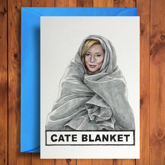Cate Blanket – Funny Celebrity Pun Greeting Card - Mellow Monkey