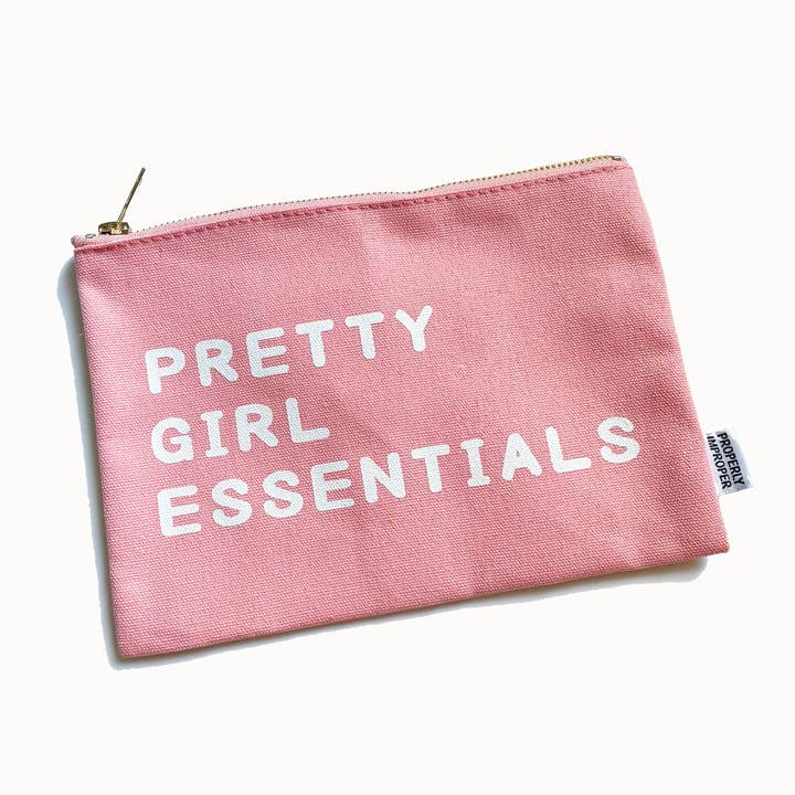 Pretty Girl Essentials - Canvas Zippered Bag - Mellow Monkey