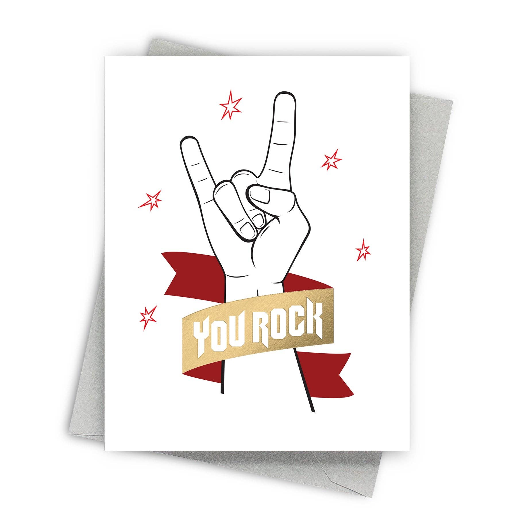 You Rock - Foil Pressed Thank You Card - Mellow Monkey