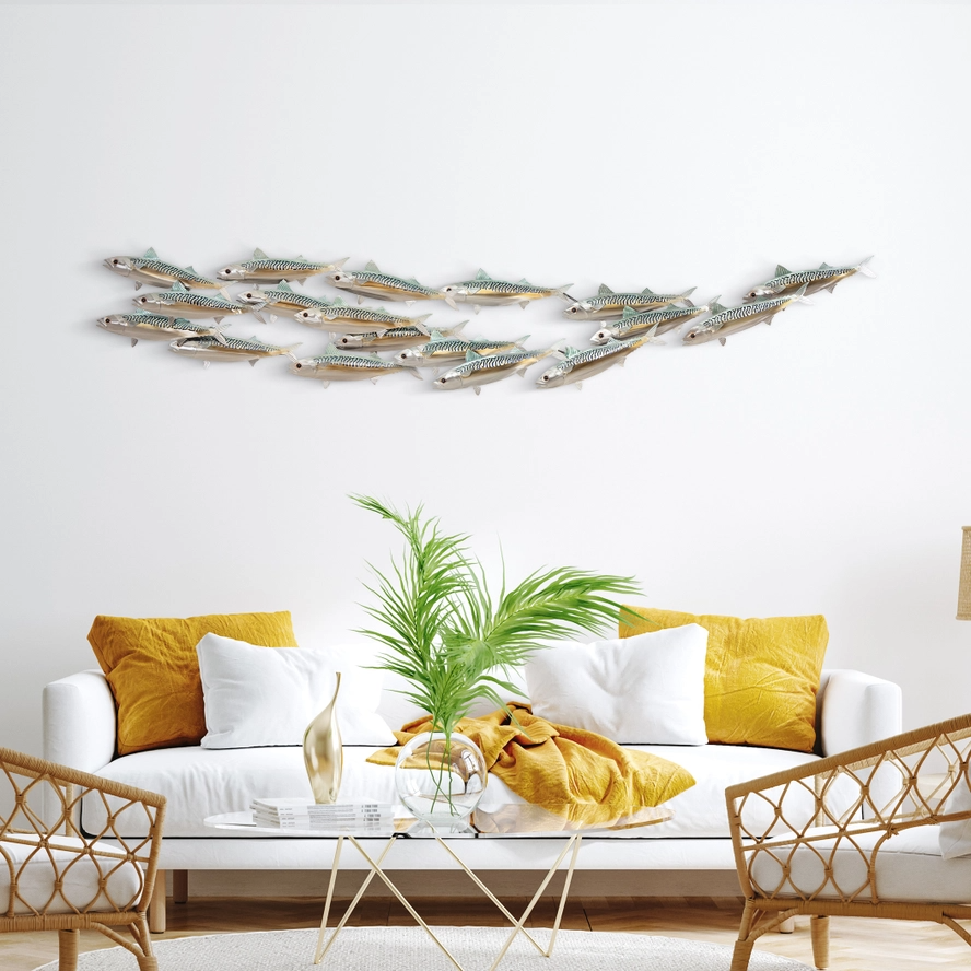 Atlantic Mackerel Metal Wall Décor - 49-in - Mellow Monkey