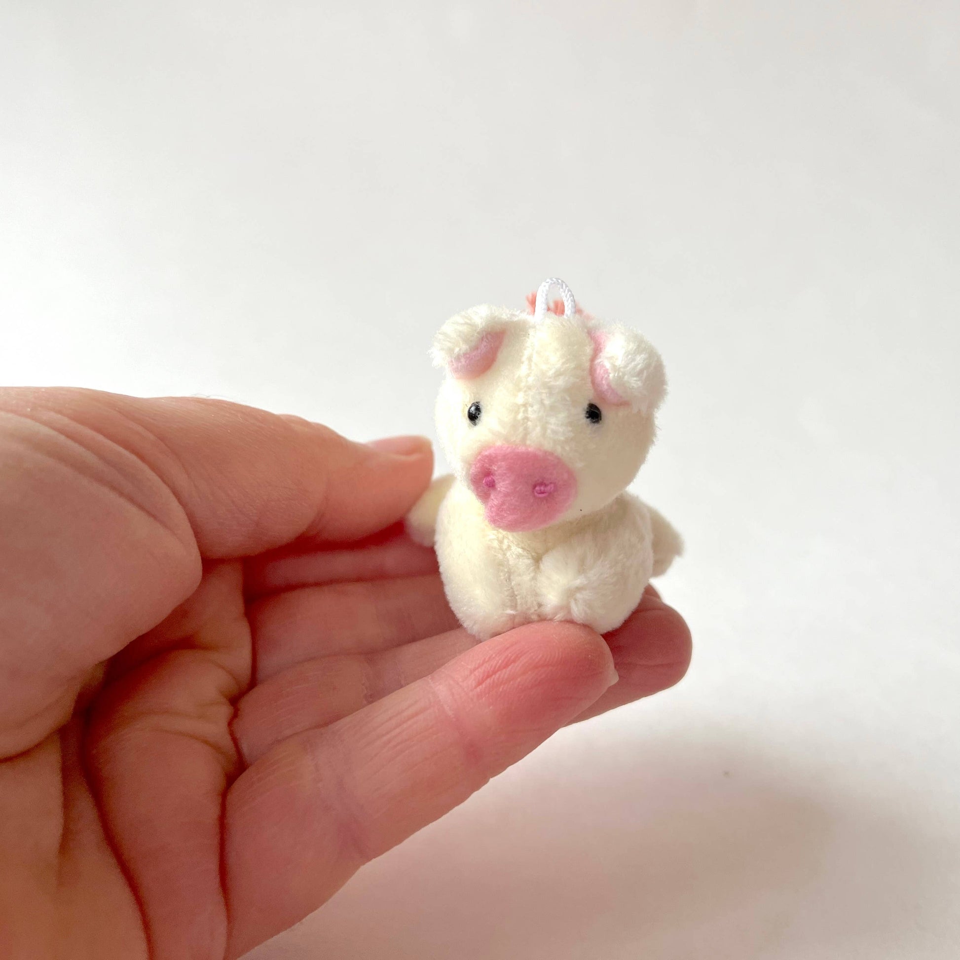 Miniature Plush Pig - Cream - 2-in - Mellow Monkey
