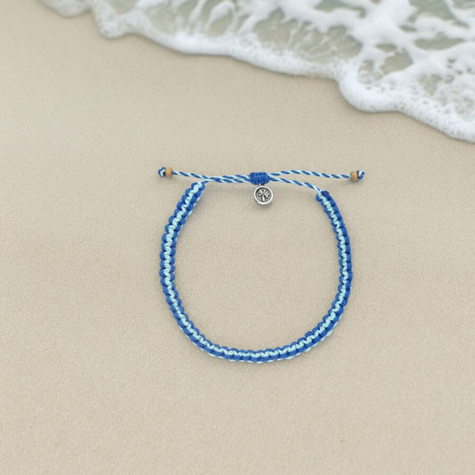 Hualalai Knotted Surf Anklet - Blue Aqua