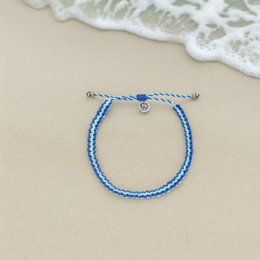 Hualalai Knotted Surf Anklet - Blue Aqua - Mellow Monkey