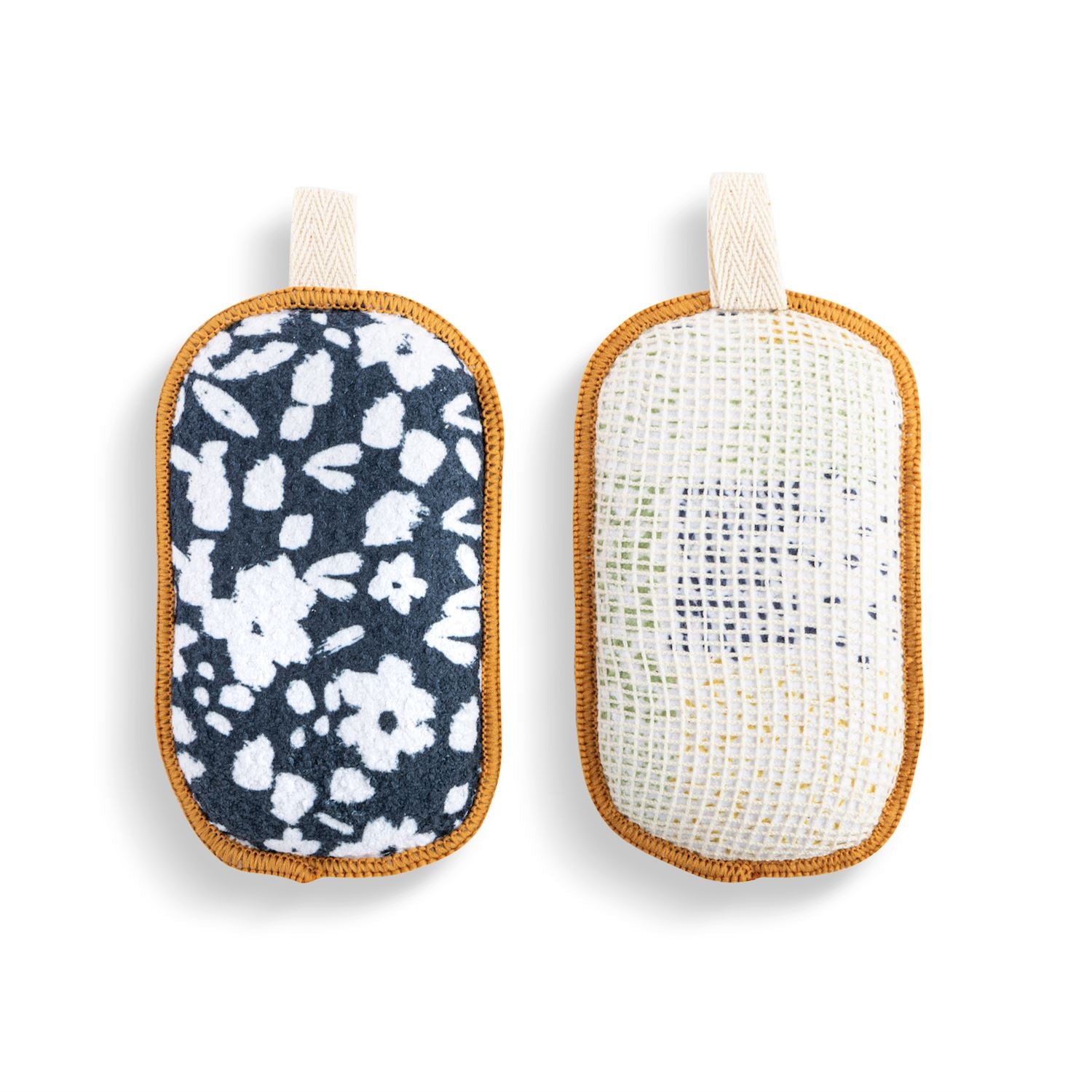 Navy & Floral Absorbent Sponges - Set of 2 - Mellow Monkey