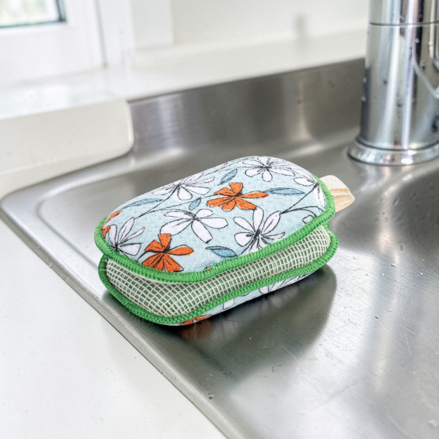 Windowpane Floral Absorbent Sponges - Set of 2 - Mellow Monkey