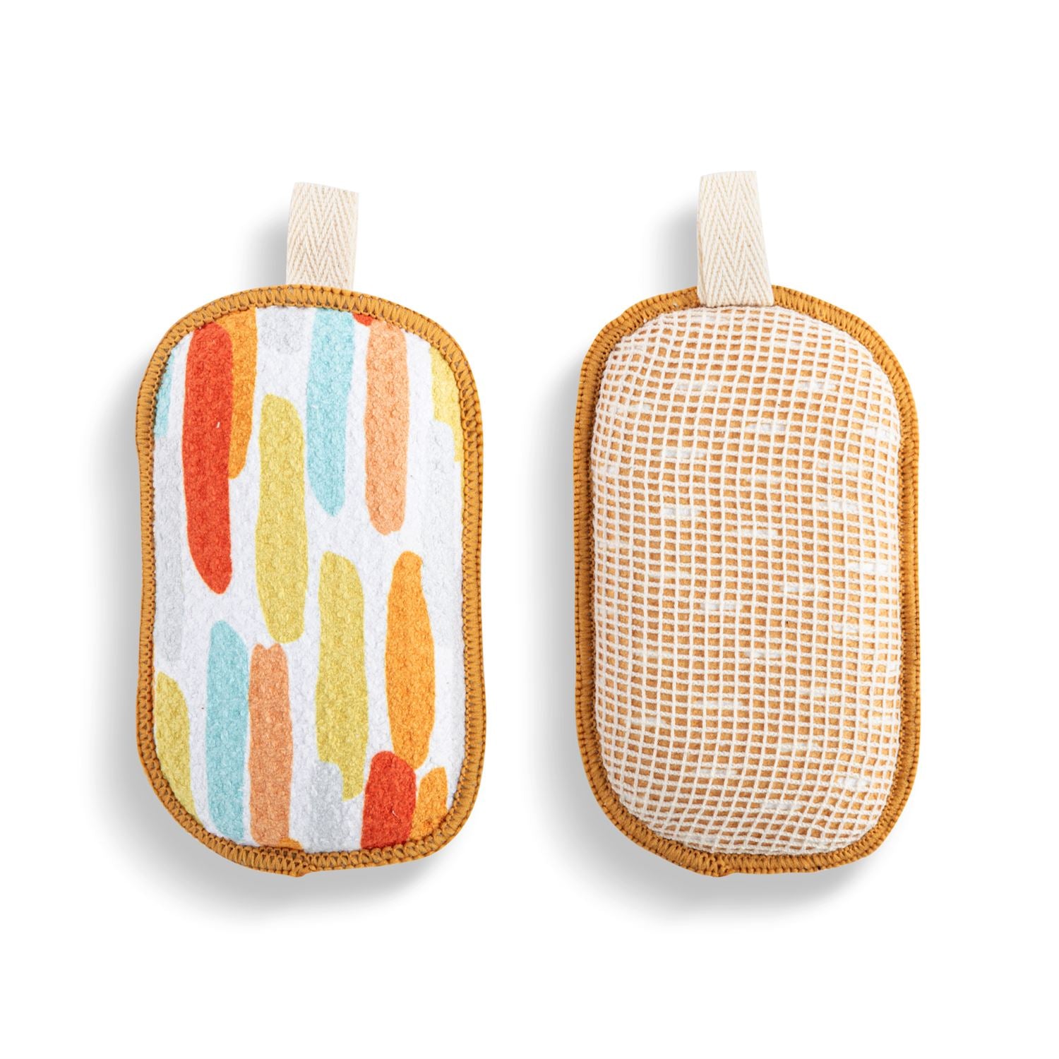Orange Lines Absorbent Sponges - Set of 2 - Mellow Monkey