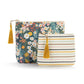 Floral + Stripe Zip Pouch - Set of 2 - Mellow Monkey