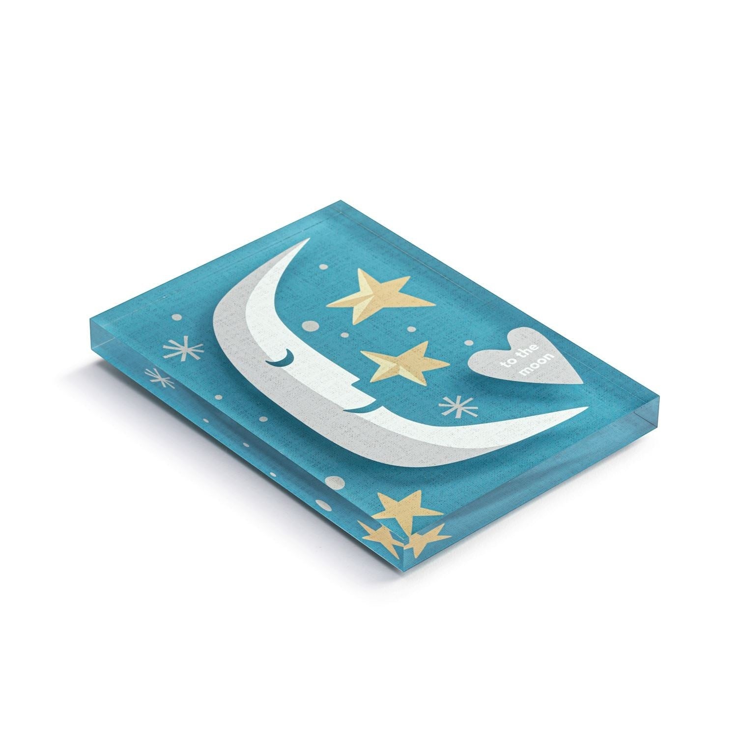 To the Moon Together Tile Wall Art - 5 x 7-in - Mellow Monkey