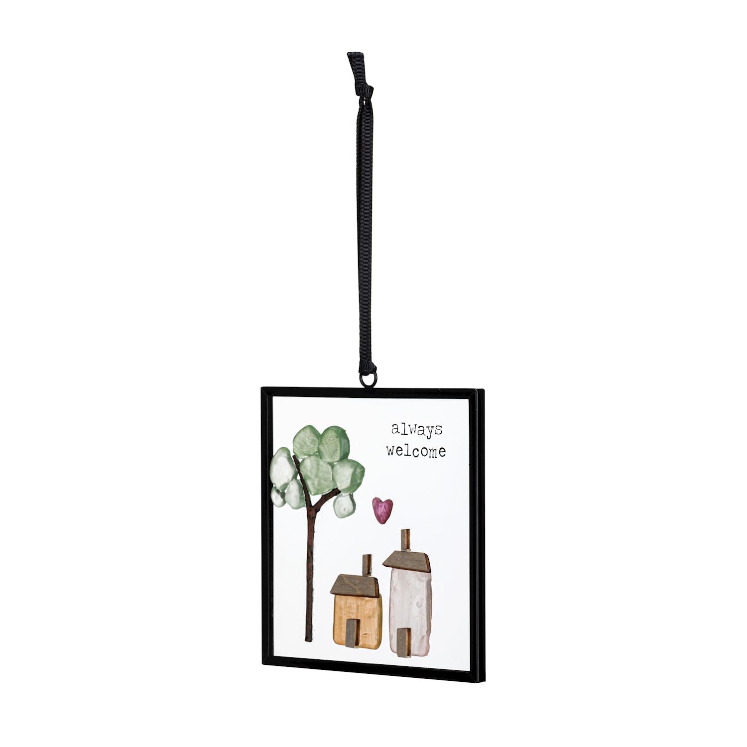 Always Welcome - Sharon Nowlan Suncatcher - 3 x 3 in - Mellow Monkey