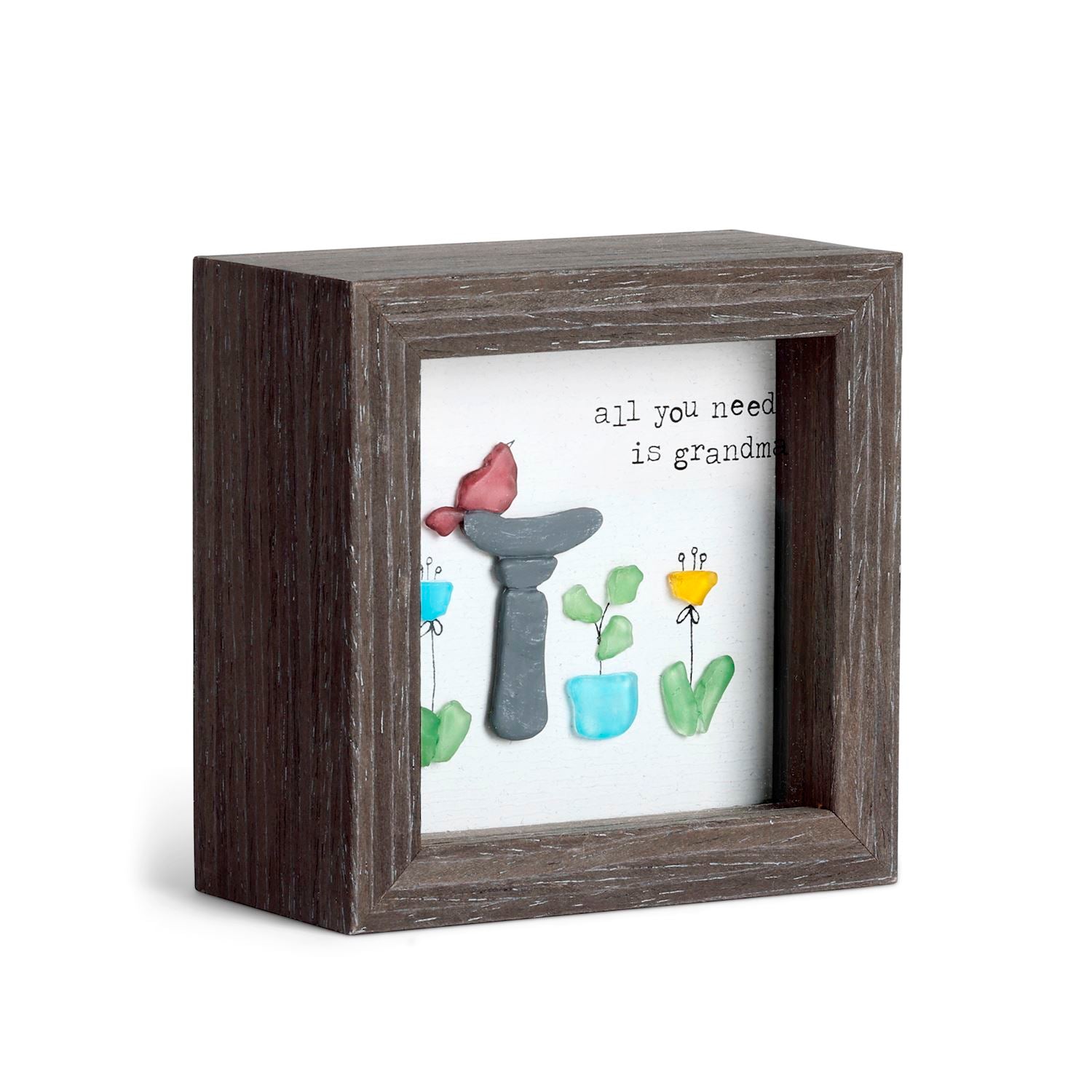 All You Need is Grandma - Sharon Nowlan Shadow Box - 4 x 4 in - Mellow Monkey
