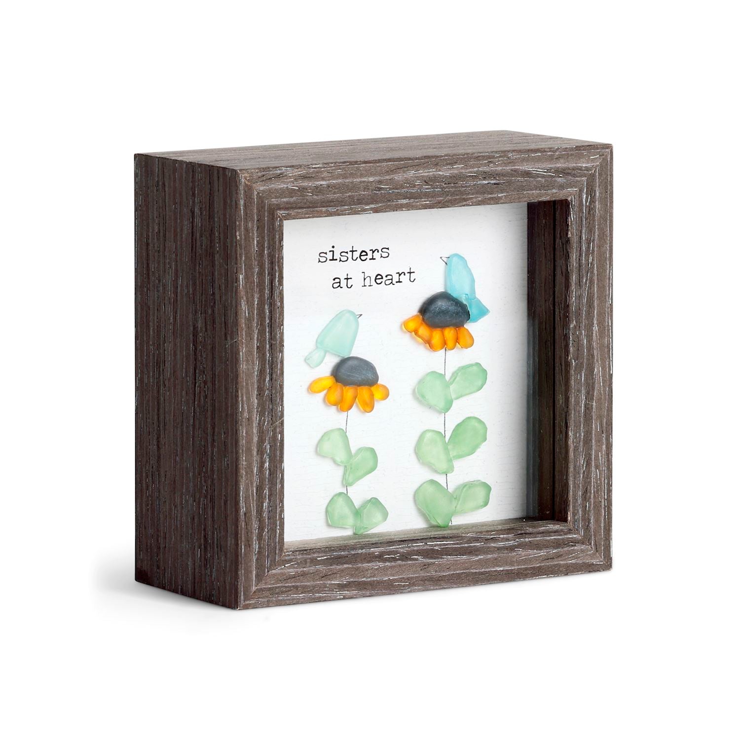 Sisters At Heart - Sharon Nowlan Shadow Box - 4 x 4 in - Mellow Monkey