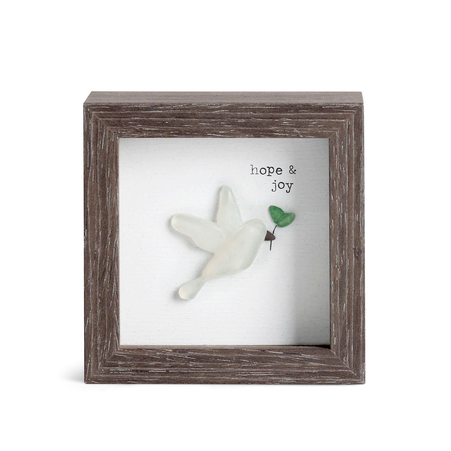 Hope & Joy Dove - Sharon Nowlan Shadow Box - 4 x 4 in - Mellow Monkey