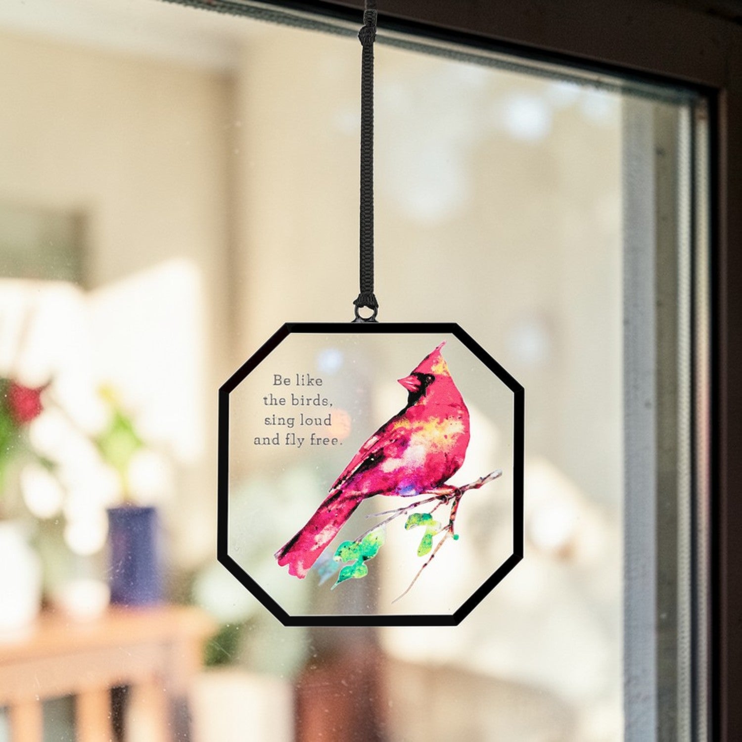 Spring Cardinal Suncatcher - 3-in - Mellow Monkey