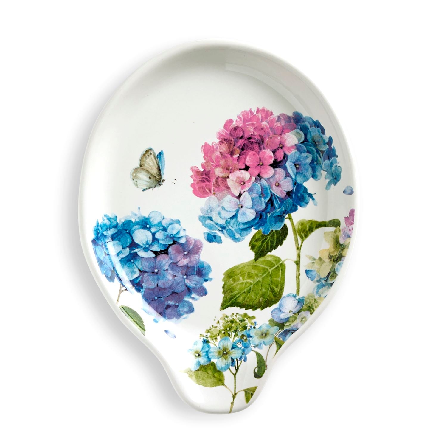 Hydrangea Ceramic Spoon Rest - 6-in - Mellow Monkey
