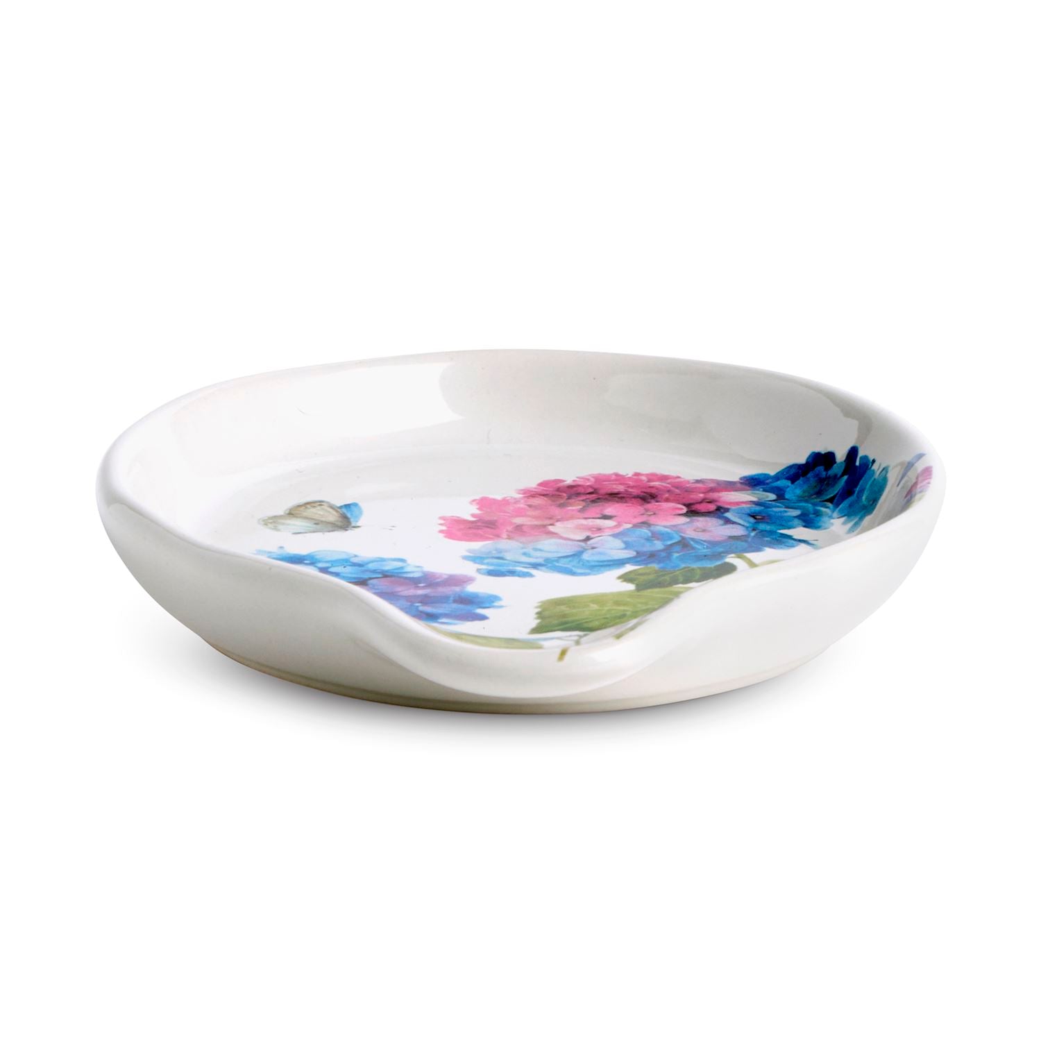 Hydrangea Ceramic Spoon Rest - 6-in - Mellow Monkey